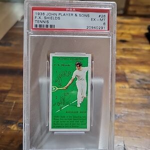 1936 John Player & Sons F. X. Frank Shields Tennis Card PSA 6